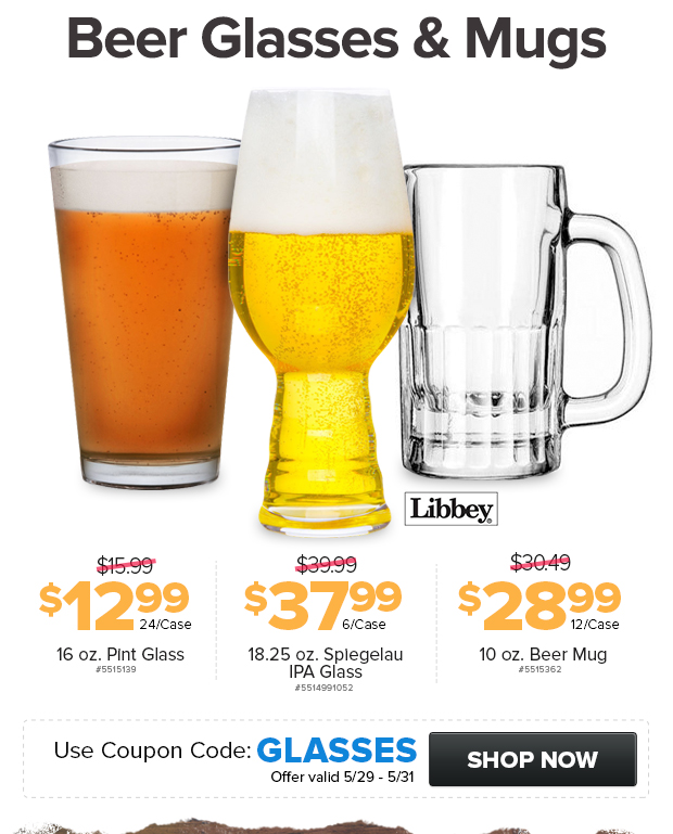 Beer Glasses and Mugs on Sale!