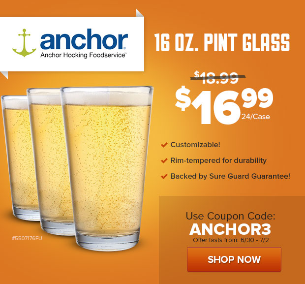 Anchor Hocking 16 oz. Pint Glass On Sale!