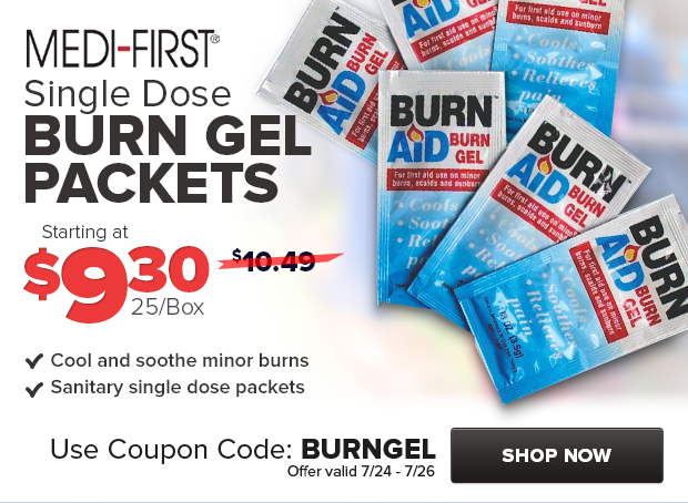 Medi-First Burn Gel Packets On Sale!