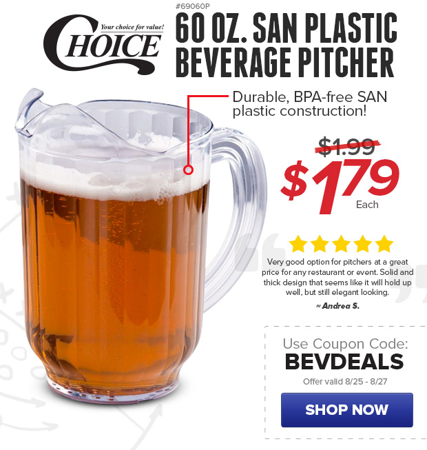 Choice Beer Pitcher on Sale!