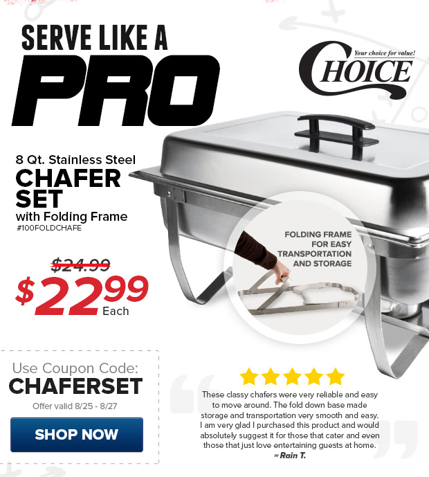 Choice Chafer Set on Sale!