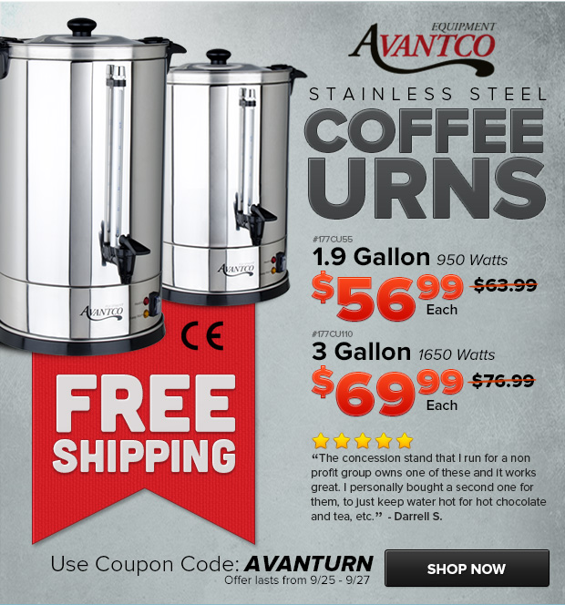 Free Shipping on Avantco Coffee Urns! Choice LED Open Sign Only 34.99