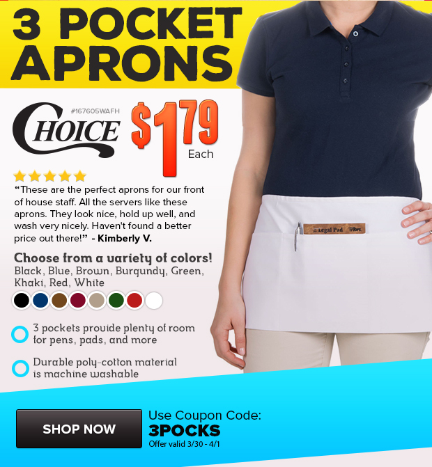 Choice 3 Pocket Aprons on Sale!