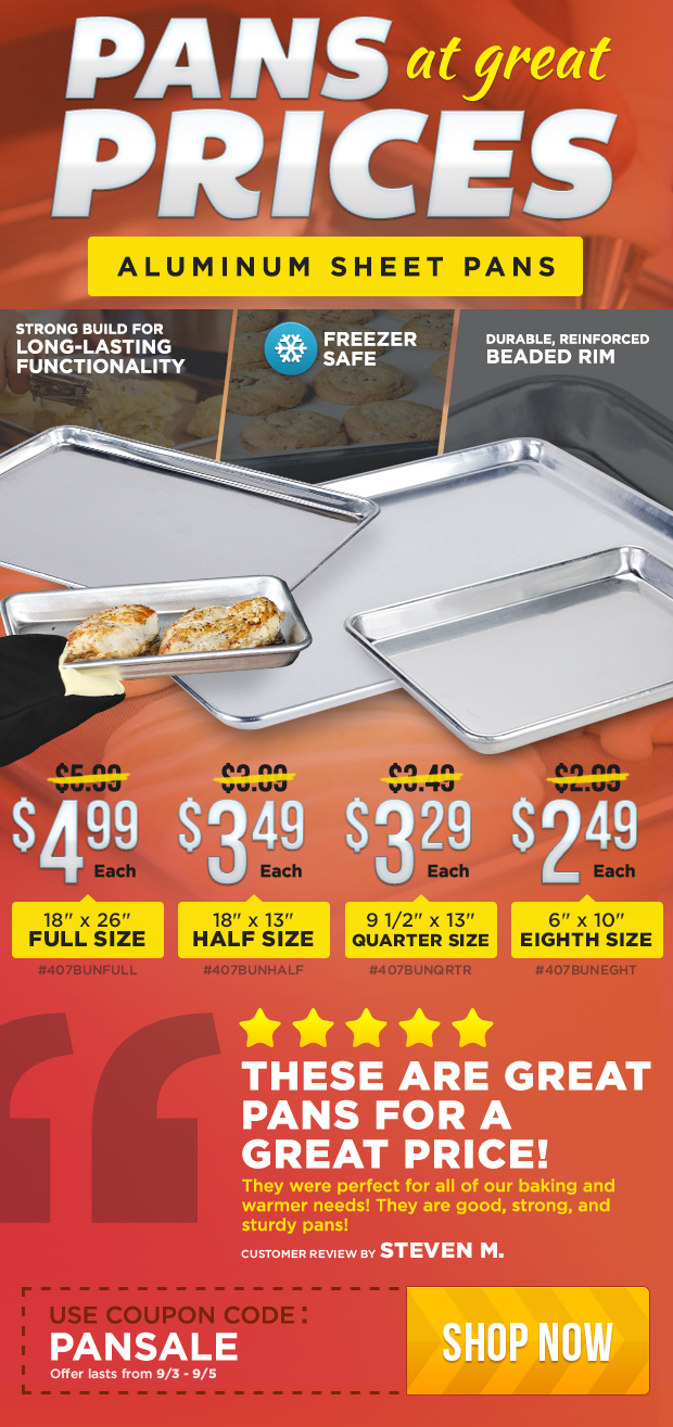 Pans at Great Prices! Aluminum Sheet Pans on Sale!