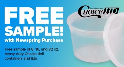 Free Sample of Choice Deli Containers with Newspring Purchase