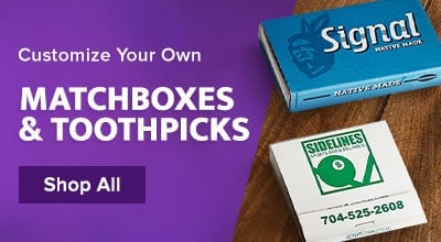 Customizable Matchboxes & Toothpicks