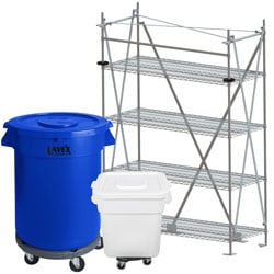 Storage Supplies like shelving and food bins