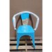 Scratch and Dent Lancaster Table & Seating Alloy Series Arctic Blue Metal Indoor / Outdoor Industrial Cafe Arm Chair Main Thumbnail 6
