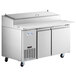Scratch and Dent Avantco SSPPT-260 60" 2 Door Refrigerated Pizza Prep Table Main Thumbnail 1