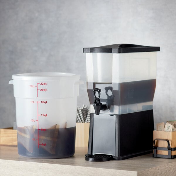 Cold brew dispenser filled with prepared cold brew