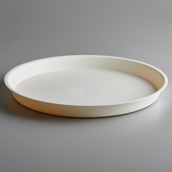 Oyster Plastic Serving Tray, White Plastic Round Serving Tray