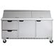 Beverage-Air SPED72HC-30M-2 72" 2 Door 2 Drawer Mega Top Refrigerated Sandwich Prep Table Main Thumbnail 4
