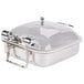 Vollrath 46133 6 Qt. Intrigue Square Induction Chafer with Porcelain Food Pan Main Thumbnail 1