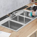 Regency 10" x 14" x 10" 16-Gauge Stainless Steel Three Compartment Drop-In Sink with 10" Faucet Main Thumbnail 1