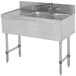 Advance Tabco SLB-42R Lite Two Compartment Stainless Steel Bar Sink with 21" Drainboard - 48" x 18" (Right Side Sink) Main Thumbnail 1