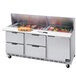 Beverage-Air SPED72HC-10-4 72" 1 Door 4 Drawer Refrigerated Sandwich Prep Table Main Thumbnail 1