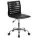 Flash Furniture DS-512B-BK-GG Mid-Back Designer Ribbed Black Leather Office Chair / Task Chair Main Thumbnail 1