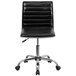 Flash Furniture DS-512B-BK-GG Mid-Back Designer Ribbed Black Leather Office Chair / Task Chair Main Thumbnail 4