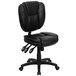 Flash Furniture GO-930F-BK-LEA-GG Mid-Back Black Multi-Functional Ergonomic Leather Office Chair / Task Chair Main Thumbnail 1
