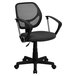 Flash Furniture WA-3074-GY-A-GG Mid-Back Gray Mesh Office / Task Chair with Nylon Frame, Swivel Base, and Polyurethane Arms Main Thumbnail 1