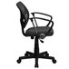 Flash Furniture WA-3074-GY-A-GG Mid-Back Gray Mesh Office / Task Chair with Nylon Frame, Swivel Base, and Polyurethane Arms Main Thumbnail 2