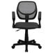 Flash Furniture WA-3074-GY-A-GG Mid-Back Gray Mesh Office / Task Chair with Nylon Frame, Swivel Base, and Polyurethane Arms Main Thumbnail 4