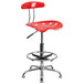 Flash Furniture LF-215-CHERRYTOMATO-GG Cherry Tomato Drafting Stool with Tractor Seat and Chrome Frame Main Thumbnail 1