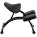 Flash Furniture WL-1421-GG Black Ergonomic Mobile Kneeling Office Chair with Black Steel Frame and Saddle Seat Main Thumbnail 2