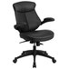 Flash Furniture BL-ZP-804-GG Mid-Back Black Leather Office Chair / Task Chair with Back Angle Adjustment and Flip-Up Arms Main Thumbnail 1