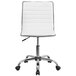 Flash Furniture DS-512B-WH-GG Mid-Back Designer Ribbed White Leather Office Chair / Task Chair Main Thumbnail 4