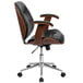 Flash Furniture SD-SDM-2235-5-BK-GG Mid-Back Black Leather Executive Wood Office Swivel Chair Main Thumbnail 2