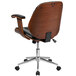 Flash Furniture SD-SDM-2235-5-BK-GG Mid-Back Black Leather Executive Wood Office Swivel Chair Main Thumbnail 3