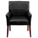 Flash Furniture BT-353-BK-LEA-GG Black Leather Executive Side / Reception Chair with Mahogany Legs Main Thumbnail 2