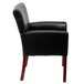 Flash Furniture BT-353-BK-LEA-GG Black Leather Executive Side / Reception Chair with Mahogany Legs Main Thumbnail 3