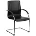 Flash Furniture BT-509-BK-GG Black Vinyl Side Chair with Chrome Sled Base Main Thumbnail 1