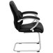 Flash Furniture H-9637L-3-SIDE-GG Black Leather Executive Side Chair with Padded Arms and Sled Base Main Thumbnail 3