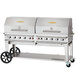 Crown Verity RCB-72RDP-SI 72" Pro Series Outdoor Rental Grill with Single Gas Connection and Roll Dome Package Main Thumbnail 1