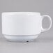 Acopa 7 oz. Bright White Rolled Edge Stackable Stoneware Cup - 36/Case Main Thumbnail 3