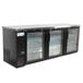 Avantco UBB-4G-HC 90" Black Counter Height Glass Door Back Bar Refrigerator with LED Lighting Main Thumbnail 1