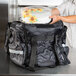 ServIt Heavy-Duty Insulated Black Nylon Soft-Sided Food Delivery Bag, 13" x 13" x 15 1/2" Main Thumbnail 8