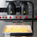 Avantco Black 2 Bulb Free Standing Heat Lamp / Food Warmer with Pan and Grate - 120V, 500W Main Thumbnail 1