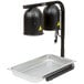 Avantco Black 2 Bulb Free Standing Heat Lamp / Food Warmer with Pan and Grate - 120V, 500W Main Thumbnail 2