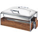 Cal-Mil 3705-49 Mid-Century Full Size Chafer with Walnut and Chrome Frame Main Thumbnail 1