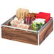 Cal-Mil 3707-49 Mid-Century 9 Compartment Wood Condiment Organizer with Chrome Accents - 12" x 12" x 4 1/2" Main Thumbnail 1