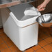 Baker's Mark 27 Gallon / 430 Cup White Slant Top Mobile Ingredient Storage Bin with Sliding Lid & Scoop Main Thumbnail 5