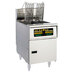 Anets AEH14TX C 20-25 lb. High Efficiency Twin Vat Electric Floor Fryer with Computer Controls - 208V, 3 Phase, 14 kW Main Thumbnail 1