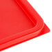 Choice 6 and 8 Qt. Red Square Polyethylene Food Storage Container Lid Main Thumbnail 4