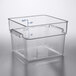 Choice 12 Qt. Clear Square Polycarbonate Food Storage Container with Blue Gradations Main Thumbnail 3