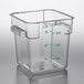Choice 4 Qt. Clear Square Polycarbonate Food Storage Container with Green Gradations Main Thumbnail 3