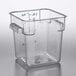 Choice 4 Qt. Clear Square Polycarbonate Food Storage Container with Green Gradations Main Thumbnail 4